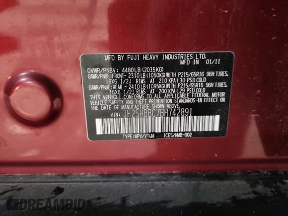 ✅ 2011 Subaru Forester X • VIN: JF2SHBBC7BH742891 • Лот: 93215415. Опубликован ранее на Copart с пробегом 171 586 миль. Бесплатный доступ к архиву аукционных продаж из США и подробный отчёт об истории автомобиля на DreamBid. Изображение 13.