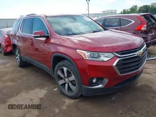 2018 Chevrolet Traverse LT with VIN 1GNERHKW1JJ116144, listed as a IAAI auction lot 43212606 with 121,318 mi miles and . Bid and sale history available at DreamBid. Image 1.