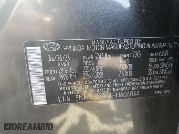 ✅ 2023 Hyundai Santa Fe SEL • VIN: 5NMS3DAJ4PH606054 • Lot: 81433425. Wystawiony na Copart z przebiegiem 46 944 mil. Bezpłatny archiwum sprzedaży aukcyjnych z USA i szczegółowy raport historii pojazdu na DreamBid. Zdjęcie 13.