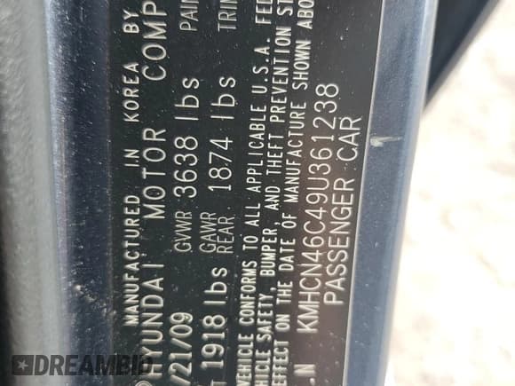 ✅ 2009 Hyundai Accent Auto GLS • VIN: KMHCN46C49U361238 • Лот: 68022585. Опубликован ранее на Copart с пробегом 80 318 миль. Бесплатный доступ к архиву аукционных продаж из США и подробный отчёт об истории автомобиля на DreamBid. Изображение 12.