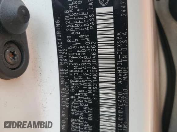 2023 Toyota Camry Hybrid SE с VIN 4T1S31AK0PU046562, выставлен на аукционе Copart как лот 69478395 с пробегом 84 935 миль миль и Списание • Salvage title. История ставок и продаж доступна на DreamBid. Изображение 12.