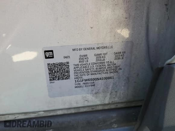 ✅ 2022 Chevrolet Bolt EV 1LT • VIN: 1G1FW6S00N4100861 • Lot: 52568135. Wystawiony na Copart z przebiegiem 42 220 mil. Bezpłatny archiwum sprzedaży aukcyjnych z USA i szczegółowy raport historii pojazdu na DreamBid. Zdjęcie 12.