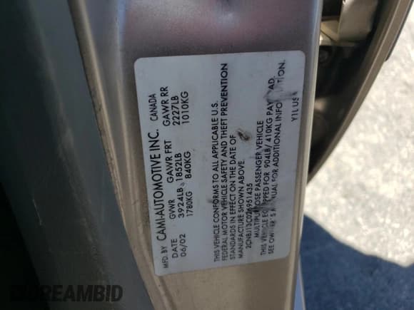 ✅ 2002 Chevrolet Tracker • VIN: 2CNBJ13C026951435 • Лот: 57782784. Опубликован ранее на Copart с пробегом 132 279 миль. Бесплатный доступ к архиву аукционных продаж из США и подробный отчёт об истории автомобиля на DreamBid. Изображение 12.