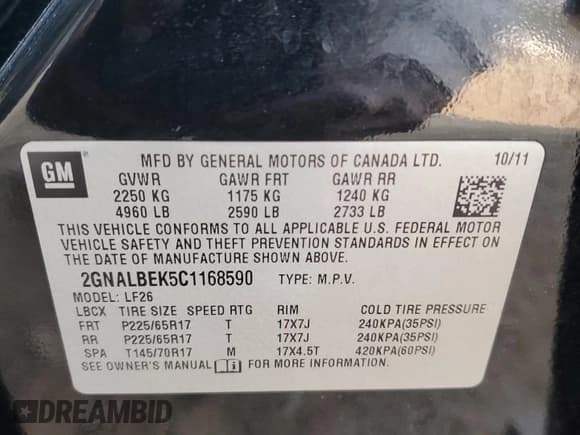 ✅ 2012 Chevrolet Equinox LS • VIN: 2GNALBEK5C1168590 • Lot: 71154544. Wystawiony na Copart z przebiegiem 201 839 mil. Bezpłatny archiwum sprzedaży aukcyjnych z USA i szczegółowy raport historii pojazdu na DreamBid. Zdjęcie 15.