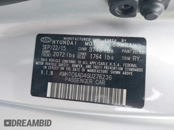 ✅ 2016 Hyundai Veloster • VIN: KMHTC6AD4GU276236 • Lot: 41357039. Wystawiony na IAAI z przebiegiem 48 243 mil. Bezpłatny archiwum sprzedaży aukcyjnych z USA i szczegółowy raport historii pojazdu na DreamBid. Zdjęcie 9.