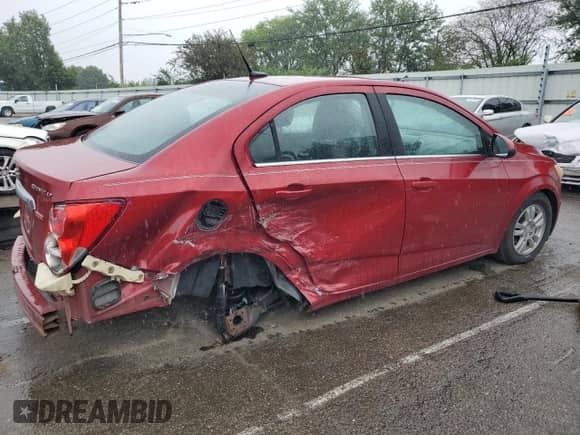 2012 Chevrolet Sonic LT с VIN 1G1JC5SB1C4222513, выставлен на аукционе Copart как лот 58700855 с пробегом 93 653 миль миль и Списание • Salvage title. История ставок и продаж доступна на DreamBid. Изображение 3.