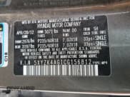 ✅ 2012 Hyundai Santa Fe Limited • VIN: 5XYZK4AG1CG156812 • Lot: 87953285. Listed on Copart with 186,428 mi. Free auction sales archive from the USA and detailed vehicle history report at DreamBid. Image 13.