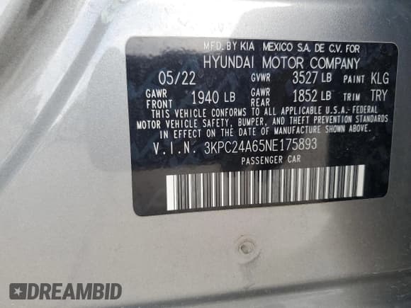 ✅ 2022 Hyundai Accent SE • VIN: 3KPC24A65NE175893 • Лот: 44637465. Опубликован ранее на Copart с пробегом 26 197 миль. Бесплатный доступ к архиву аукционных продаж из США и подробный отчёт об истории автомобиля на DreamBid. Изображение 12.