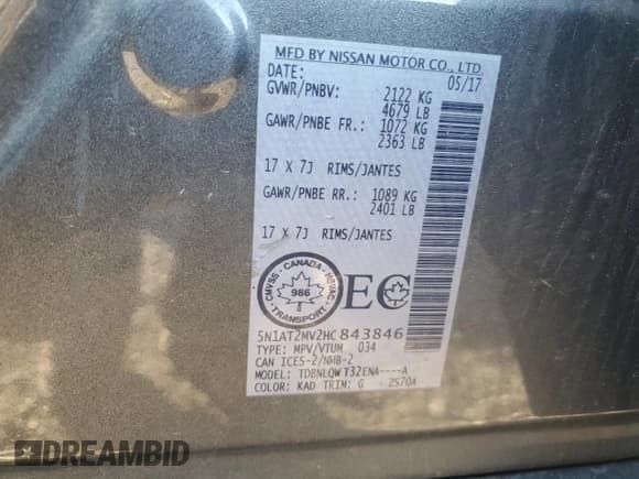 ✅ 2017 Nissan Rogue SV • VIN: 5N1AT2MV2HC843846 • Lot: 86090315. Wystawiony na Copart z przebiegiem 266 913 mil. Bezpłatny archiwum sprzedaży aukcyjnych z USA i szczegółowy raport historii pojazdu na DreamBid. Zdjęcie 14.