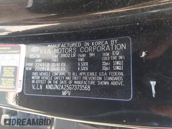 ✅ 2016 Kia Soul • VIN: KNDJN2A25G7373568 • Lot: 42819506. Listed on IAAI with 135,249 mi. Free auction sales archive from the USA and detailed vehicle history report at DreamBid. Image 9.