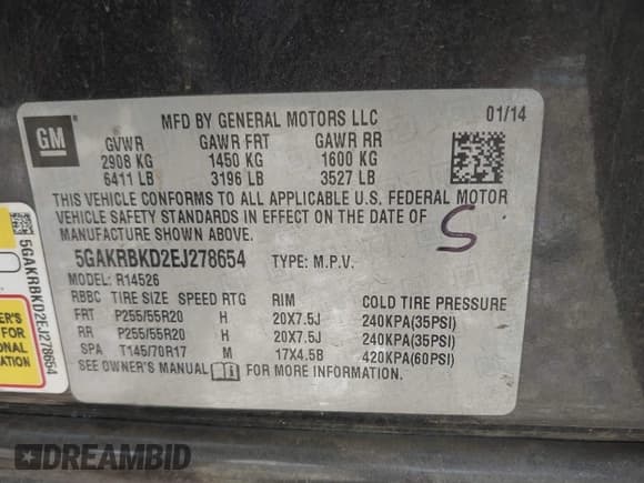 ✅ 2014 Buick Enclave Leather • VIN: 5GAKRBKD2EJ278654 • Lot: 41707172. Listed on IAAI with 136,208 mi. Free auction sales archive from the USA and detailed vehicle history report at DreamBid. Image 9.