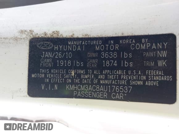 ✅ 2010 Hyundai Accent GS • VIN: KMHCM3AC8AU176537 • Лот: 42118467. Опубликован ранее на IAAI с пробегом 175 791 миль. Бесплатный доступ к архиву аукционных продаж из США и подробный отчёт об истории автомобиля на DreamBid. Изображение 9.