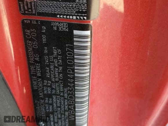 ✅ 2004 BMW 3 Series 325Ci • VIN: WBABD33444PL01071 • Lot: 82616155. Listed on Copart with Not provided. Free auction sales archive from the USA and detailed vehicle history report at DreamBid. Image 12.