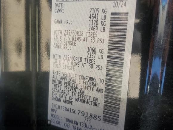 ✅ 2025 Nissan Rogue SV • VIN: 5N1BT3BA1SC791885 • Лот: 86803125. Опубликован ранее на Copart с пробегом 26 155 миль. Бесплатный доступ к архиву аукционных продаж из США и подробный отчёт об истории автомобиля на DreamBid. Изображение 14.