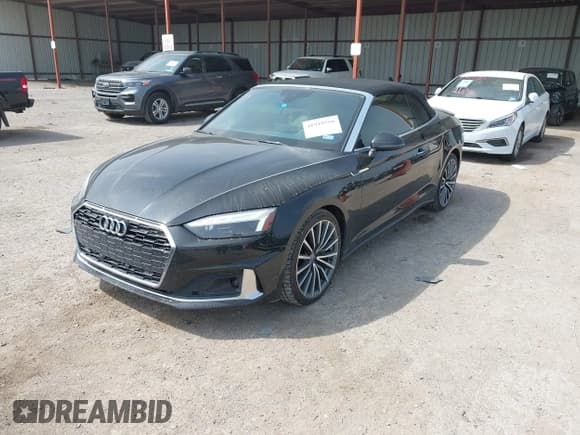✅ 2020 Audi A5 Cabriolet Premium • VIN: WAUWNGF50LN000334 • Лот: 41919556. Опубликован ранее на IAAI с пробегом 56 494 миль. Бесплатный доступ к архиву аукционных продаж из США и подробный отчёт об истории автомобиля на DreamBid. Изображение 2.