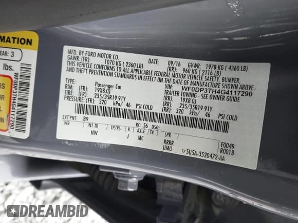 ✅ 2016 Ford Focus RS • VIN: WF0DP3TH4G4117290 • Lot: 42254915. Listed on IAAI with 91,733 mi. Free auction sales archive from the USA and detailed vehicle history report at DreamBid. Image 9.