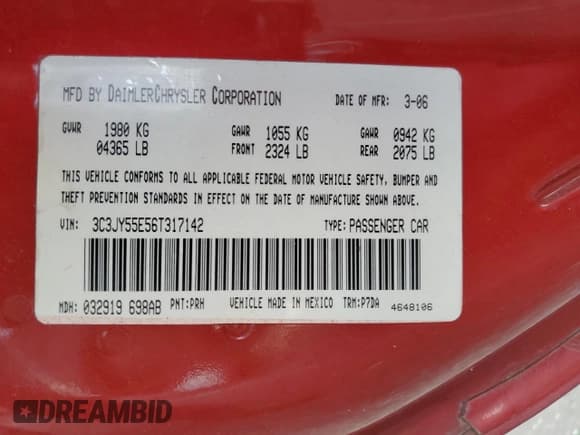 ✅ 2006 Chrysler PT Cruiser Touring • VIN: 3C3JY55E56T317142 • Lot: 91669685. Wystawiony na Copart z przebiegiem 63 657 mil. Bezpłatny archiwum sprzedaży aukcyjnych z USA i szczegółowy raport historii pojazdu na DreamBid. Zdjęcie 13.