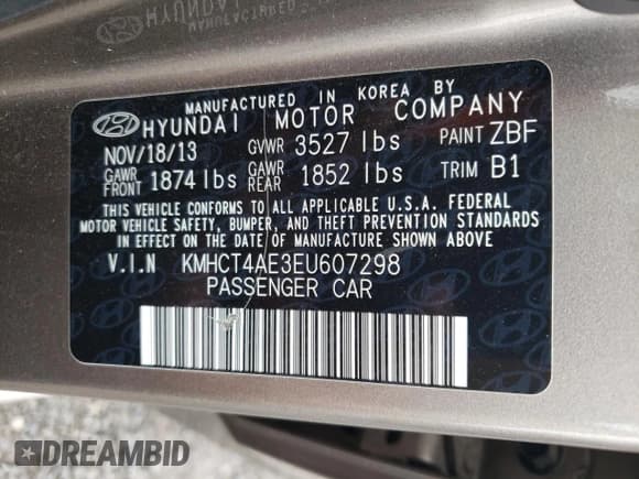 ✅ 2014 Hyundai Accent GLS • VIN: KMHCT4AE3EU607298 • Лот: 62732684. Опубликован ранее на Copart с пробегом 87 899 миль. Бесплатный доступ к архиву аукционных продаж из США и подробный отчёт об истории автомобиля на DreamBid. Изображение 13.