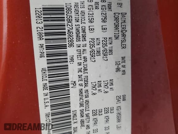 ✅ 2007 Dodge Nitro SLT • VIN: 1D8GU58K27W602896 • Lot: 85741355. Wystawiony na Copart z przebiegiem 183 044 mil. Bezpłatny archiwum sprzedaży aukcyjnych z USA i szczegółowy raport historii pojazdu na DreamBid. Zdjęcie 13.