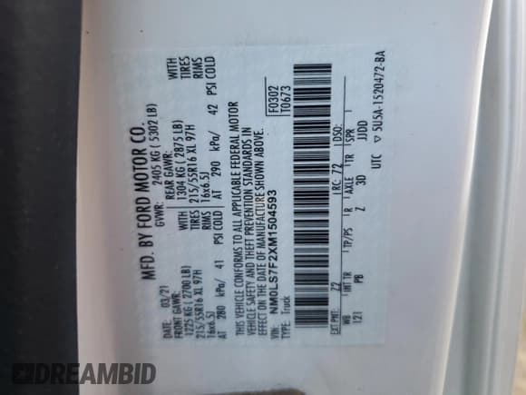 ✅ 2021 Ford Transit Connect XLT • VIN: NM0LS7F2XM1504593 • Lot: 55457494. Listed on Copart with 6,099 mi. Free auction sales archive from the USA and detailed vehicle history report at DreamBid. Image 14.