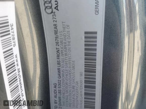 ✅ 2013 Audi S5 Premium Plus • VIN: WAUCGAFH7DN001180 • Lot: 80486344. Wystawiony na Copart z przebiegiem 139 521 mil. Bezpłatny archiwum sprzedaży aukcyjnych z USA i szczegółowy raport historii pojazdu na DreamBid. Zdjęcie 14.