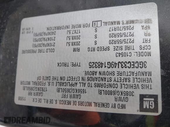 ✅ 2009 Chevrolet Silverado 1500 • VIN: 3GCEC33J49G148325 • Lot: 42208402. Wystawiony na IAAI z przebiegiem 200 901 mil. Bezpłatny archiwum sprzedaży aukcyjnych z USA i szczegółowy raport historii pojazdu na DreamBid. Zdjęcie 9.