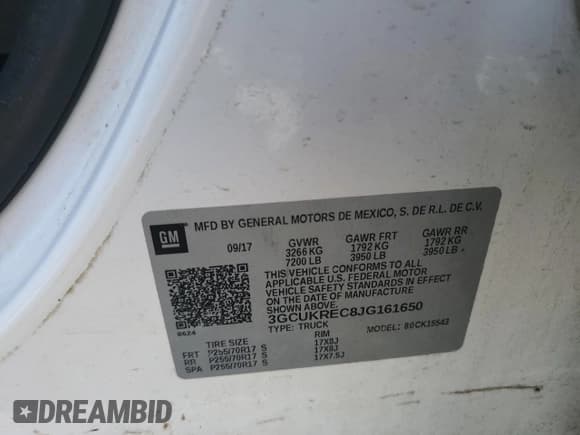 ✅ 2018 Chevrolet Silverado 1500 LT • VIN: 3GCUKREC8JG161650 • Lot: 71669945. Listed on Copart with 169,393 mi. Free auction sales archive from the USA and detailed vehicle history report at DreamBid. Image 12.