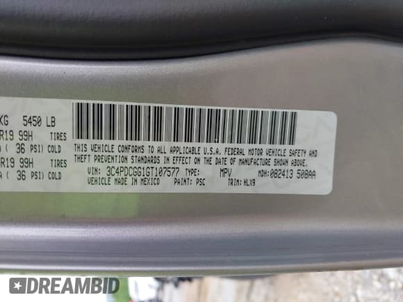 ✅ 2016 Dodge Journey Crossroad • VIN: 3C4PDCGG1GT107577 • Лот: 42278767. Опубликован ранее на IAAI с пробегом 187 510 миль. Бесплатный доступ к архиву аукционных продаж из США и подробный отчёт об истории автомобиля на DreamBid. Изображение 9.