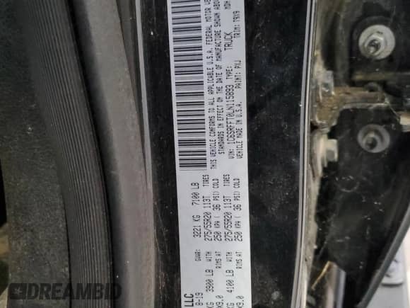 2020 Ram 1500 Big Horn с VIN 1C6SRFFT0LN115893, выставлен на аукционе Copart как лот 85522385 с пробегом 192 283 миль миль и Чистый • Clean title. История ставок и продаж доступна на DreamBid. Изображение 12.