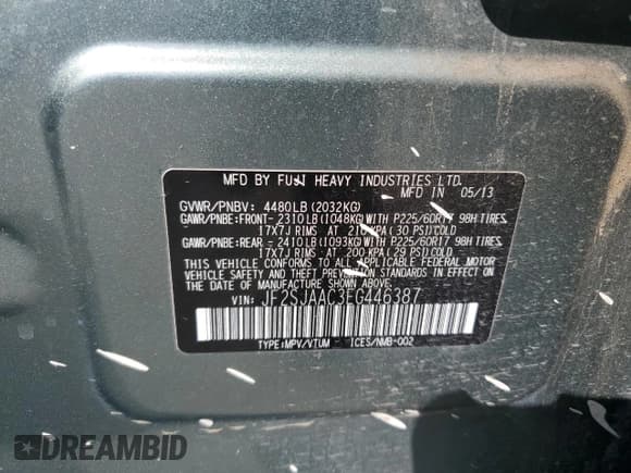 ✅ 2014 Subaru Forester 2.5i • VIN: JF2SJAAC3EG446387 • Лот: 68283955. Опубликован ранее на Copart с пробегом 111 589 миль. Бесплатный доступ к архиву аукционных продаж из США и подробный отчёт об истории автомобиля на DreamBid. Изображение 13.