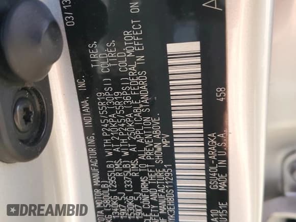 ✅ 2013 Toyota Highlander Limited • VIN: 5TDYK3EH8DS112951 • Lot: 89679905. Wystawiony na Copart z przebiegiem 103 023 mil. Bezpłatny archiwum sprzedaży aukcyjnych z USA i szczegółowy raport historii pojazdu na DreamBid. Zdjęcie 13.