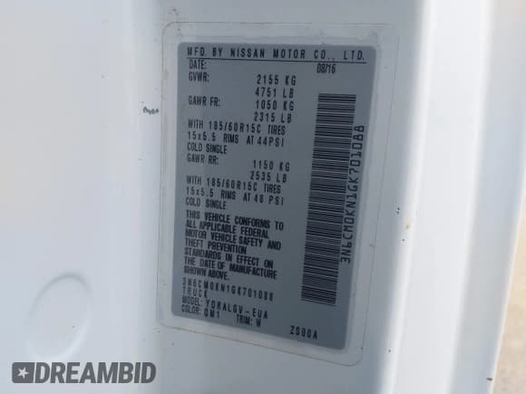 ✅ 2016 Nissan NV200 SV • VIN: 3N6CM0KN1GK701088 • Lot: 43897742. Wystawiony na IAAI z przebiegiem 113 951 mil. Bezpłatny archiwum sprzedaży aukcyjnych z USA i szczegółowy raport historii pojazdu na DreamBid. Zdjęcie 9.