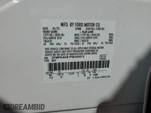 ✅ 2023 Ford Edge SE • VIN: 2FMPK4G91PBA50012 • Lot: 44331015. Wystawiony na Copart z przebiegiem 24 936 mil. Bezpłatny archiwum sprzedaży aukcyjnych z USA i szczegółowy raport historii pojazdu na DreamBid. Zdjęcie 13.