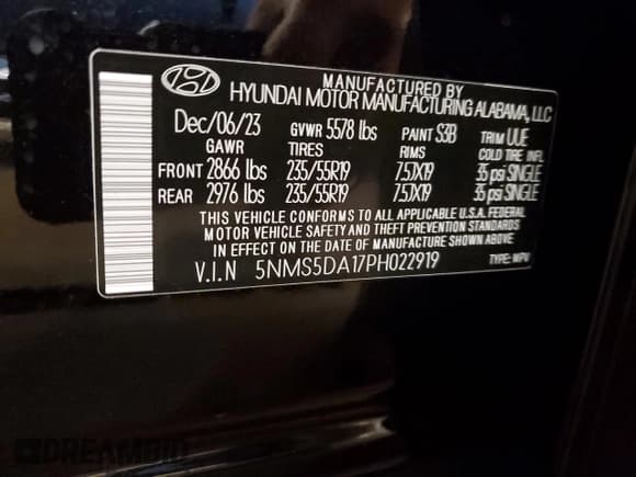 ✅ 2023 Hyundai Santa Fe Limited • VIN: 5NMS5DA17PH022919 • Лот: 46704944. Опубликован ранее на Copart с пробегом 1 809 миль. Бесплатный доступ к архиву аукционных продаж из США и подробный отчёт об истории автомобиля на DreamBid. Изображение 12.