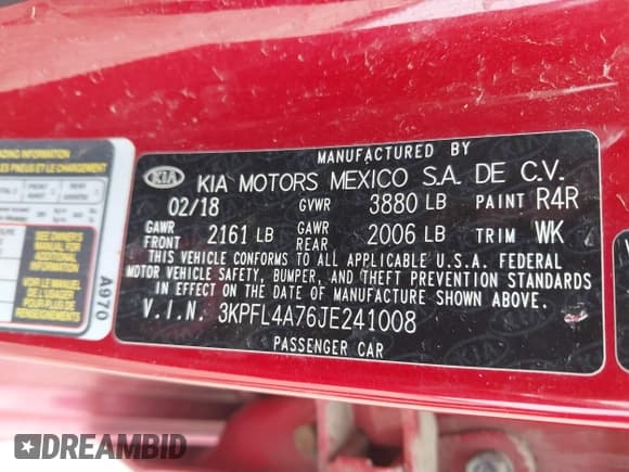 ✅ 2018 Kia Forte S • VIN: 3KPFL4A76JE241008 • Lot: 42242598. Wystawiony na IAAI z przebiegiem 135 766 mil. Bezpłatny archiwum sprzedaży aukcyjnych z USA i szczegółowy raport historii pojazdu na DreamBid. Zdjęcie 9.