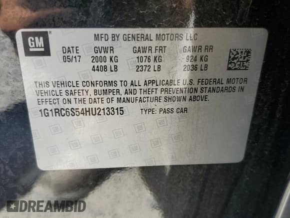 2017 Chevrolet Volt LT z VIN 1G1RC6S54HU213315, wystawiony jako Copart lot #62305313 z przebiegiem 61 133 mil mil oraz . Historia ofert i sprzedaży dostępna na DreamBid. Obrazek 14.