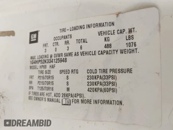 ✅ 2003 Buick LeSabre Custom • VIN: 1G4HP52K334125948 • Lot: 43704597. Wystawiony na IAAI z przebiegiem 125 484 mil. Bezpłatny archiwum sprzedaży aukcyjnych z USA i szczegółowy raport historii pojazdu na DreamBid. Zdjęcie 9.