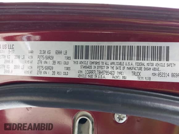 2017 Ram 1500 SLT с VIN 1C6RR7LT8HS795463, выставлен на аукционе IAAI как лот 42975565 с пробегом 114 000 миль миль и . История ставок и продаж доступна на DreamBid. Изображение 9.