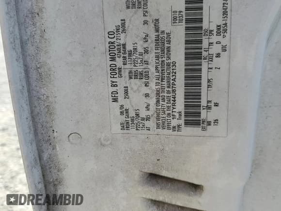✅ 2007 Ford Ranger STX • VIN: 1FTYR44U87PA32130 • Lot: 58161475. Wystawiony na Copart z przebiegiem 181 593 mil. Bezpłatny archiwum sprzedaży aukcyjnych z USA i szczegółowy raport historii pojazdu na DreamBid. Zdjęcie 12.