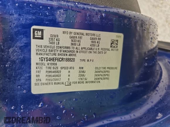 ✅ 2012 Cadillac Escalade ESV Luxury • VIN: 1GYS4HEF6CR188820 • Лот: 67273575. Опубликован ранее на Copart с пробегом 172 854 миль. Бесплатный доступ к архиву аукционных продаж из США и подробный отчёт об истории автомобиля на DreamBid. Изображение 10.