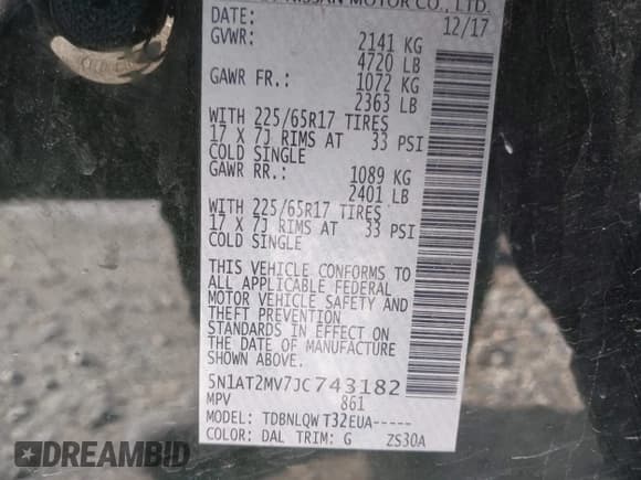 ✅ 2018 Nissan Rogue S • VIN: 5N1AT2MV7JC743182 • Лот: 43637252. Опубликован ранее на IAAI с пробегом 111 562 миль. Бесплатный доступ к архиву аукционных продаж из США и подробный отчёт об истории автомобиля на DreamBid. Изображение 9.