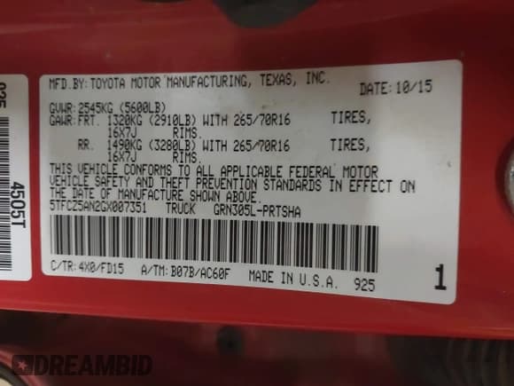 ✅ 2016 Toyota Tacoma SR • VIN: 5TFCZ5AN2GX007351 • Lot: 42365407. Listed on IAAI with 85,722 mi. Free auction sales archive from the USA and detailed vehicle history report at DreamBid. Image 9.