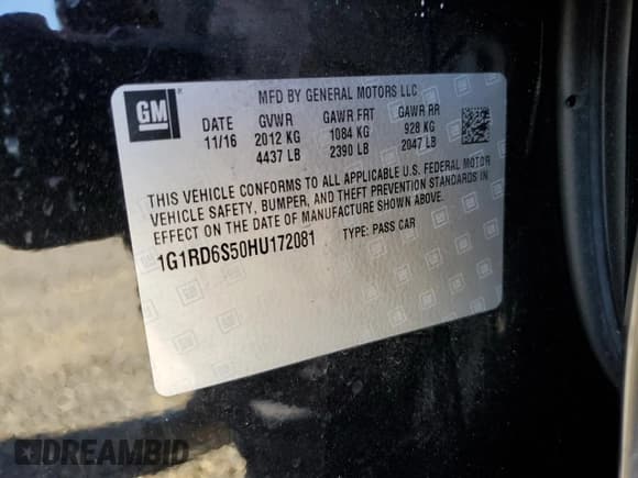✅ 2017 Chevrolet Volt Premier • VIN: 1G1RD6S50HU172081 • Lot: 80131224. Wystawiony na Copart z przebiegiem 36 301 mil. Bezpłatny archiwum sprzedaży aukcyjnych z USA i szczegółowy raport historii pojazdu na DreamBid. Zdjęcie 15.