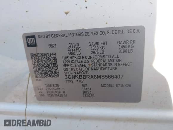 ✅ 2021 Chevrolet Blazer LT • VIN: 3GNKBBRA8MS566407 • Lot: 42408853. Listed on IAAI with 77,139 mi miles. Access the free auction sales archive from the USA and view a detailed vehicle history report at DreamBid. Image 9.