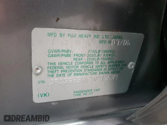 ✅ 2007 Subaru Forester X • VIN: JF1SG65667H717539 • Lot: 90048345. Listed on Copart with 202,815 mi. Free auction sales archive from the USA and detailed vehicle history report at DreamBid. Image 13.