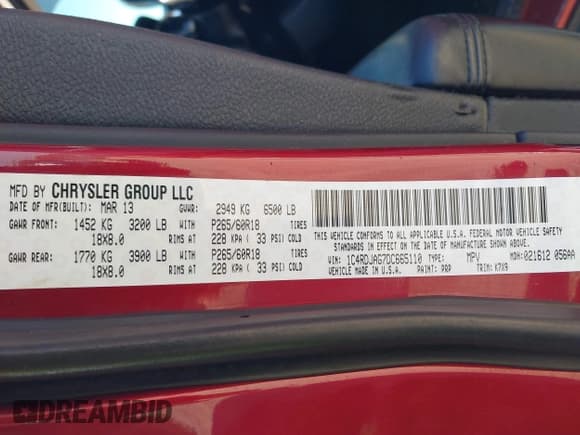 ✅ 2013 Dodge Durango SXT • VIN: 1C4RDJAG7DC665110 • Lot: 43522567. Wystawiony na IAAI z przebiegiem 153 886 mil. Bezpłatny archiwum sprzedaży aukcyjnych z USA i szczegółowy raport historii pojazdu na DreamBid. Zdjęcie 9.