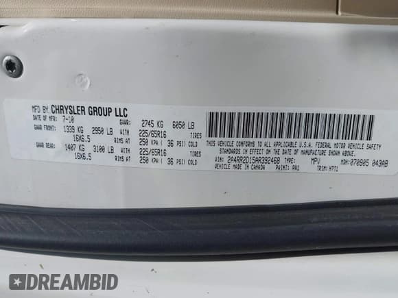 ✅ 2010 Chrysler Town & Country LX • VIN: 2A4RR2D15AR392468 • Lot: 43015328. Wystawiony na IAAI z przebiegiem 165 515 mil. Bezpłatny archiwum sprzedaży aukcyjnych z USA i szczegółowy raport historii pojazdu na DreamBid. Zdjęcie 9.