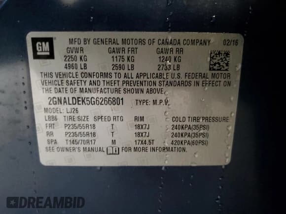 ✅ 2016 Chevrolet Equinox LTZ • VIN: 2GNALDEK5G6266801 • Lot: 90744175. Wystawiony na Copart z przebiegiem 164 832 mil. Bezpłatny archiwum sprzedaży aukcyjnych z USA i szczegółowy raport historii pojazdu na DreamBid. Zdjęcie 13.