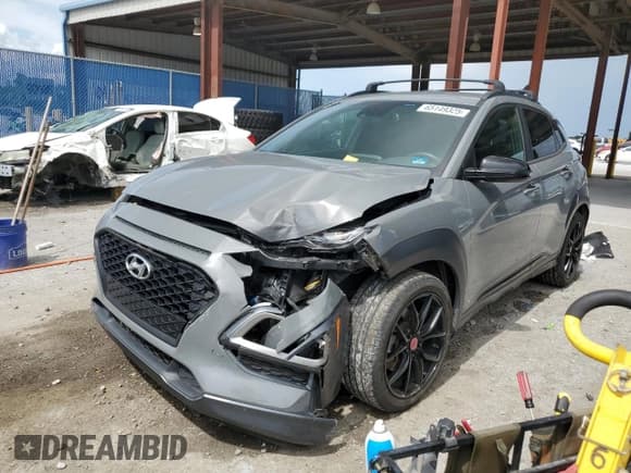 ✅ 2021 Hyundai Kona Night Edition • VIN: KM8K63A5XMU695441 • Лот: 65149325. Опубликован ранее на Copart с пробегом 56 662 миль. Бесплатный доступ к архиву аукционных продаж из США и подробный отчёт об истории автомобиля на DreamBid. Изображение 1.