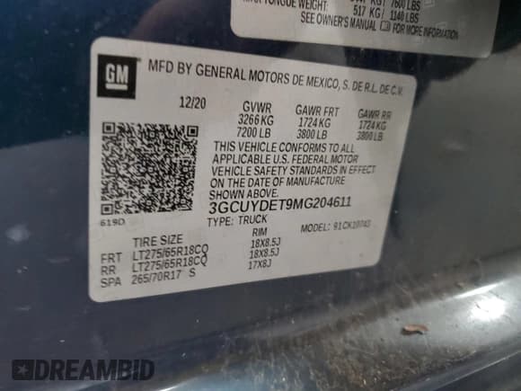 ✅ 2021 Chevrolet Silverado 1500 LT • VIN: 3GCUYDET9MG204611 • Lot: 91000155. Listed on Copart with 79,891 mi. Free auction sales archive from the USA and detailed vehicle history report at DreamBid. Image 12.